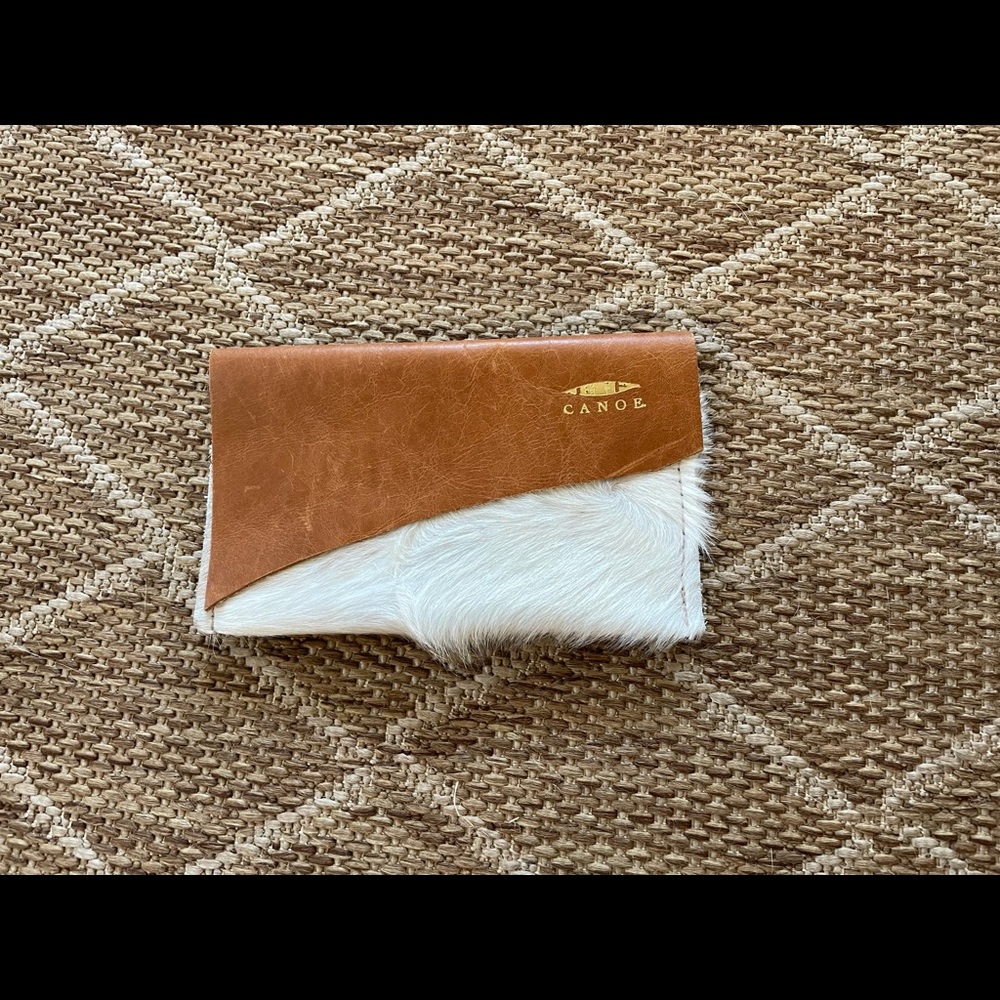 Canoe Flat Wallet / Coin Bag Cowhide Leather